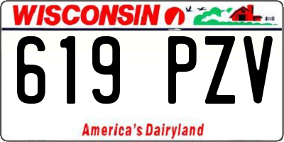 WI license plate 619PZV