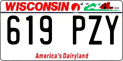 WI license plate 619PZY