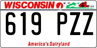 WI license plate 619PZZ