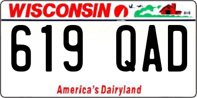 WI license plate 619QAD