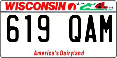 WI license plate 619QAM
