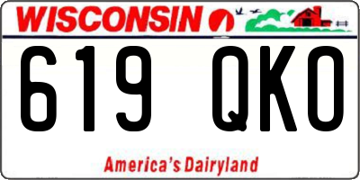 WI license plate 619QKO