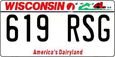 WI license plate 619RSG