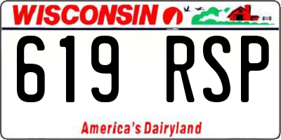 WI license plate 619RSP