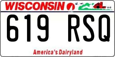 WI license plate 619RSQ