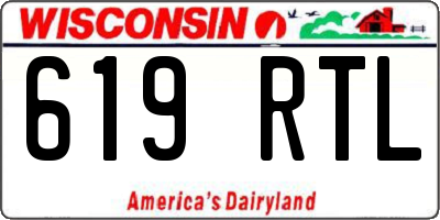 WI license plate 619RTL