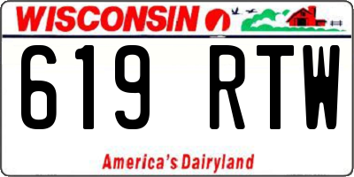 WI license plate 619RTW