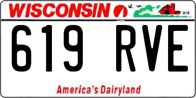 WI license plate 619RVE