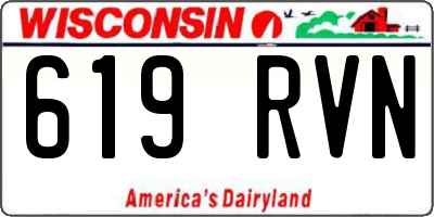 WI license plate 619RVN