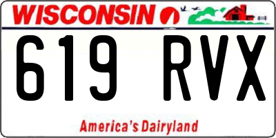 WI license plate 619RVX