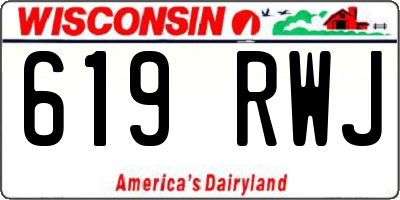 WI license plate 619RWJ