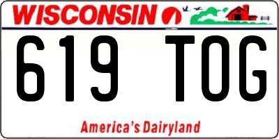 WI license plate 619TOG