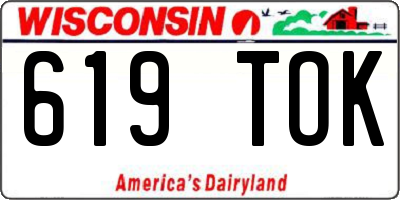 WI license plate 619TOK