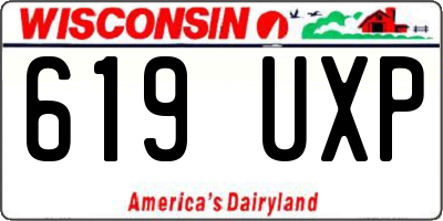 WI license plate 619UXP