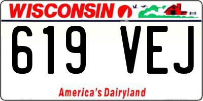 WI license plate 619VEJ