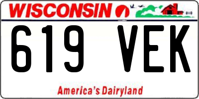 WI license plate 619VEK