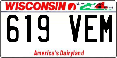 WI license plate 619VEM