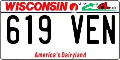 WI license plate 619VEN