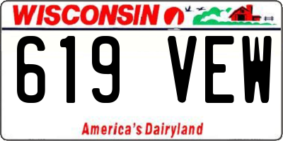 WI license plate 619VEW