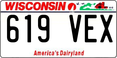 WI license plate 619VEX