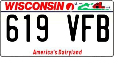 WI license plate 619VFB