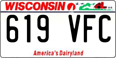 WI license plate 619VFC