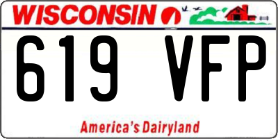 WI license plate 619VFP