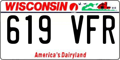 WI license plate 619VFR