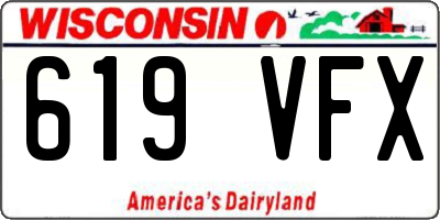 WI license plate 619VFX
