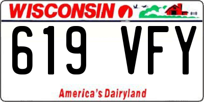 WI license plate 619VFY