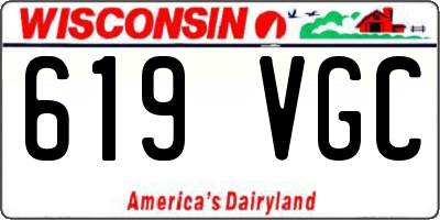 WI license plate 619VGC