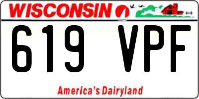 WI license plate 619VPF