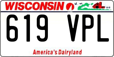 WI license plate 619VPL