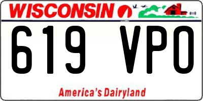 WI license plate 619VPO
