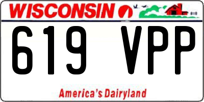 WI license plate 619VPP
