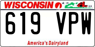 WI license plate 619VPW