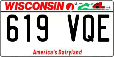 WI license plate 619VQE