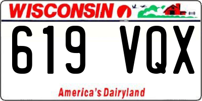 WI license plate 619VQX
