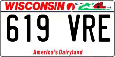 WI license plate 619VRE
