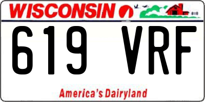 WI license plate 619VRF