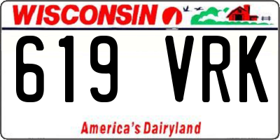 WI license plate 619VRK