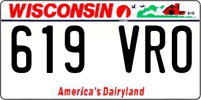 WI license plate 619VRO