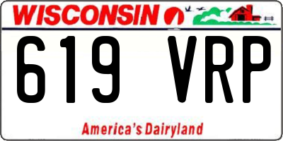 WI license plate 619VRP