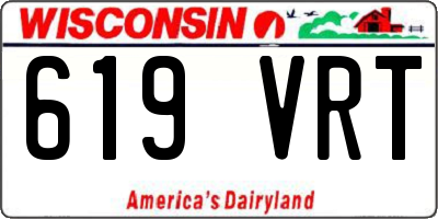 WI license plate 619VRT