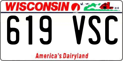WI license plate 619VSC