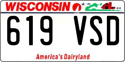 WI license plate 619VSD