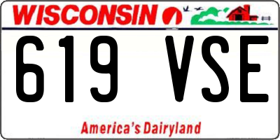 WI license plate 619VSE