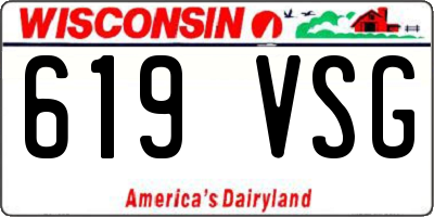 WI license plate 619VSG