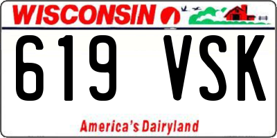 WI license plate 619VSK