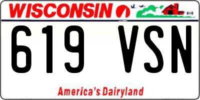 WI license plate 619VSN